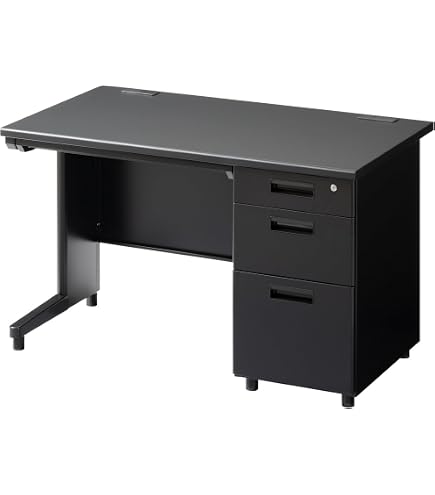Amazon | オフィスデスク 事務机 幅120cm 片袖机 カラバリ15種 ダーク